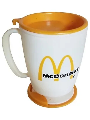 Vintage 1983 McDonalds Free Coffee Promo Mug Cup Lid & Base Plastic Whirley • $15
