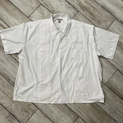 Foxfire Men's Mexican Wedding Shirt Size 4XL 4XB White 4 Pockets Embroidered • $30.14