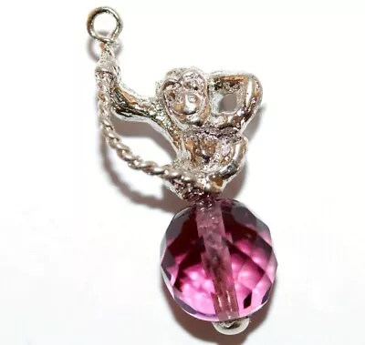 Vintage Monkey On Pole Crystal Bracelet Charm Non Silver • $17.99