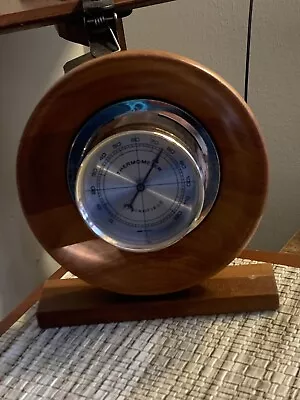 Vtg Springfield Instrument Nautical Thermometer Usa Woodgrain Read Description  • $23