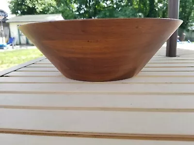 Vtg Mid Century Modern Burl Walnut Dark Hardwood Billings Missouri Salad Bowl • $39.99