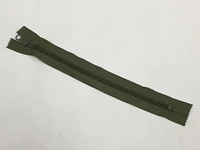 US Military Zipper YKK #9 CEDAR GREEN MILSPEC 14 INCH LENGTH 2 INCH WIDTH • $3.29