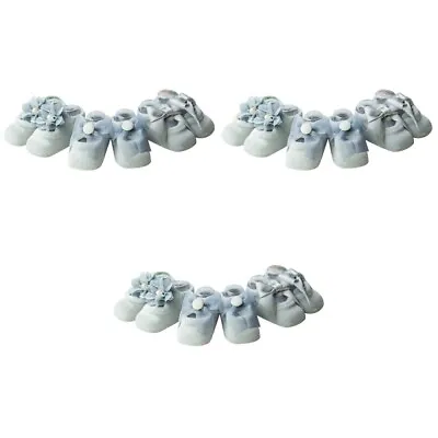 3 Pairs Non-slip Kids Socks Bow Tie Floor Baby Anti Trainer • £10.48