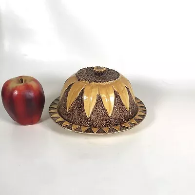 Antique 19th C. Majolica Pottery Cheese Dish Dome Keeper • $350