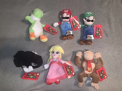 Super Mario Plush Lot Of 6 Nintendo Figures Stuffed Set Bullet Bill Mario Kart • $29.99