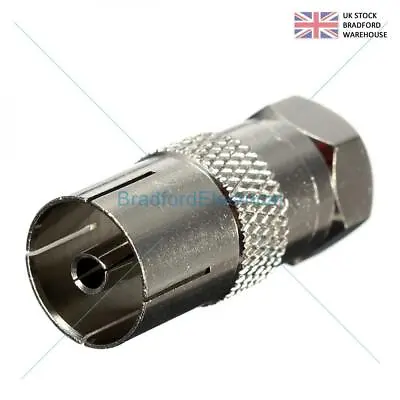 F Type Plug Male Screw Connector Socket To RF Coax Aerial Female Adapter • £2.49