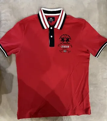 VTG La Martina Embroidered Logo Red Polo Shirt Size L • $290
