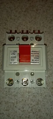 Crabtree Polestar 125A 125 Amp Main Switch Isolator Disconnector AC22B 3 Phase • £16