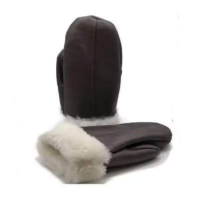 Men's And Women's Genuine Shearling Sheepskin Leather Fur Mittens 3 Colour • $39