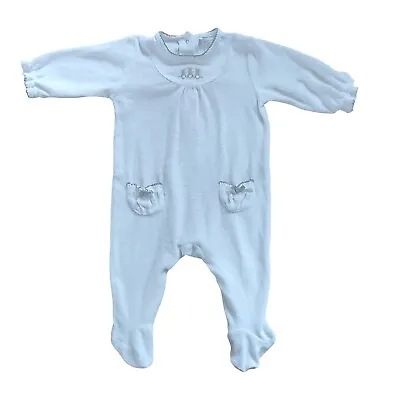 Baby Girls 3-6 Months White Fleece Babygrow All In One Sleepsuit • £5.99