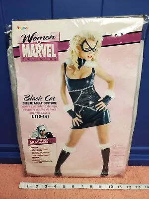 Women Of Marvel  Black Cat  Deluxe Halloween Costume Womens Sz L 12-14 NEW • $24.99