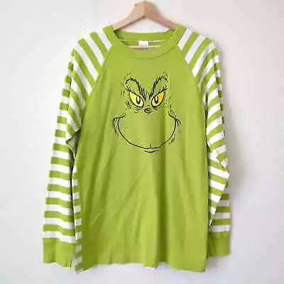 Hanna Anderson Adult Top Large Dr. Seuss The Grinch Long John Pajamas Green NWOT • $44.99