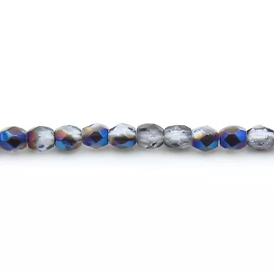 Alexandrite Azuro - 50 3mm Round Faceted Czech Glass Fire Polish Beads • $2.75
