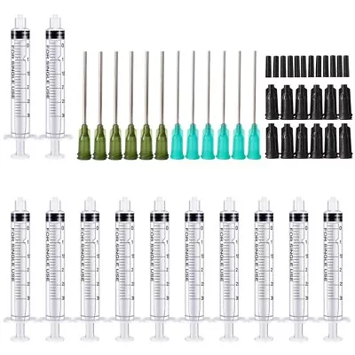 Syringe Blunt Tip Needles Caps Refilling And Measuring Liquids Adhesives (30ml) • $12.85