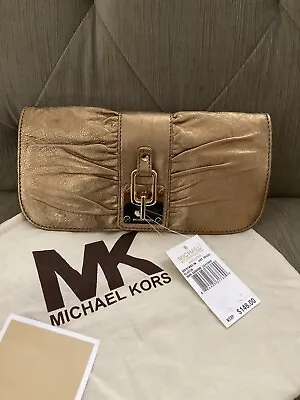Michael Kors Antique Brass 100% Leather Clutch NWT • $40