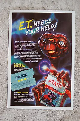 ET Atari 2600 Video Game Promotional Poster #1  80s • $4