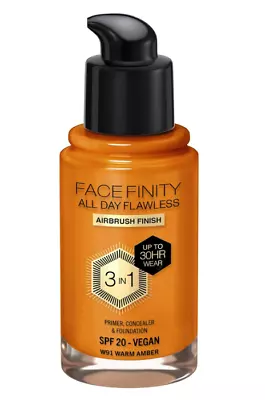 Max Factor Facefinity 3-in-1 All Day Flawless Liquid Foundation Warm Amber • $19.99