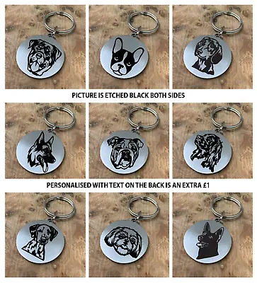 £6 • Buy Dog Breed Keyring Keychain Fob Tag Memorial Tribute Steel Personalised Gift 1