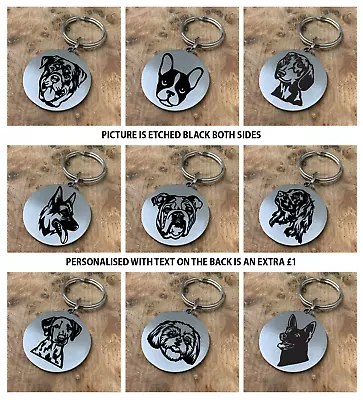 Dog Breed Keyring Keychain Fob Tag Memorial Tribute Steel Personalised Gift 1 • £6