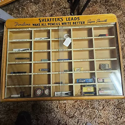 Vintage Sheaffer's Lead Eraser Wood Store Counter Display Cabinet • $110