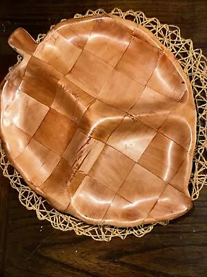 Vintage Formosa- Bamboo Woven Wood Leaf Plate Set 11-piece • $34