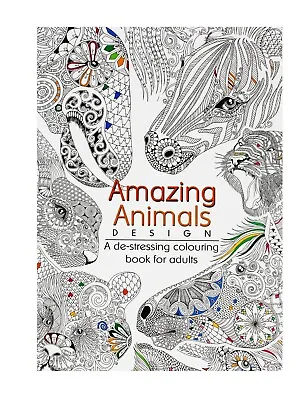 Adult Colouring Books De-stress A4 Size Animals 48pg Stress Relieving Relaxation • $11.95