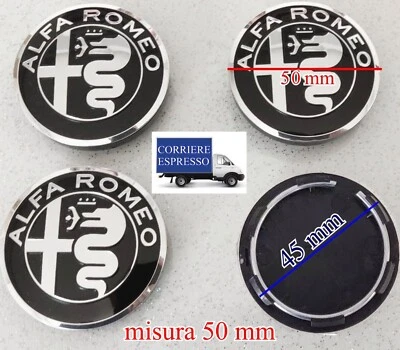 4 Tappi Coprimozzo Per Alfa Romeo - Diametro 50mm, Per Mito, Giulietta, Stelvio, Design Originale, Antipolvere - Foto 5