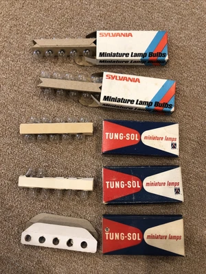 $25 • Buy Five Miniature Light Bulb Boxes, 30 Pcs 57 Gauge 12v Sylvania Tungsol
