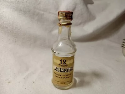 Vintage I W Harper Kentucky Straight Bourbon Whiskey Glass Mini Bottle (R251) • $6.99