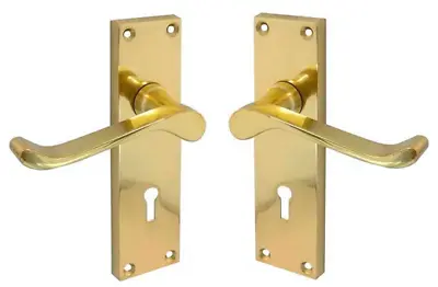 £9.90 • Buy Brass Victorian Scroll Lever Lock Keyhole Door Handle