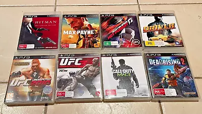 PS 3 Games Bundle X 8 Hitman Max Payne 3 Hot Pursuit UFC Undisputed 2010. & 3 • $60