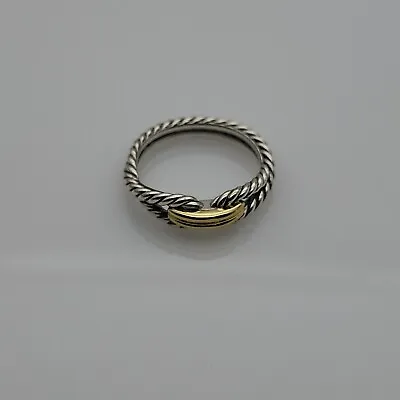 David Yurman Cable Loop Ring With 18k Yellow Gold Sz 7 • $199