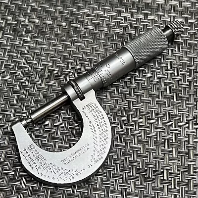 Vintage L.S. Starrett No. 230 0-1  .001 Outside Micrometer USA • $24