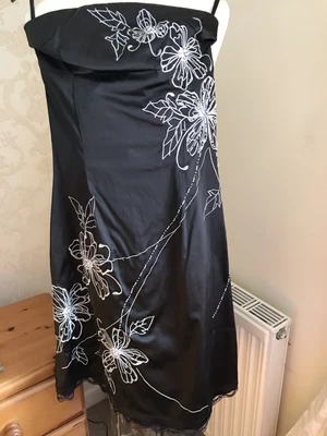 £0.99 • Buy H&M Black And Grey Off The Shoulder Dress Size 6 Fit Teenage Prom ?