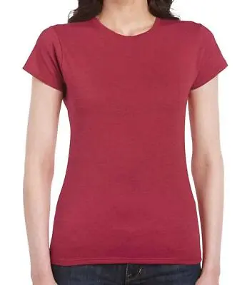 Gildan Ladies T-Shirt Softstyle Fitted 100% Cotton Plain Womens Tee Top • £6.40