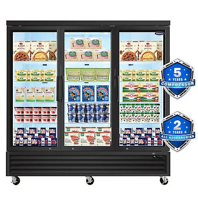 Glass 3 Swing Doors Freezer Merchandiser Commercial Frozen Display 70 Cu.ft • $3499.99