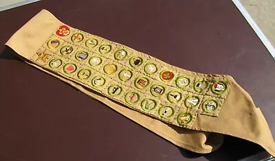 Amazing Vintage Antique Scouting Boy Scout Sash With 32 Uncut Merit Badges • $349