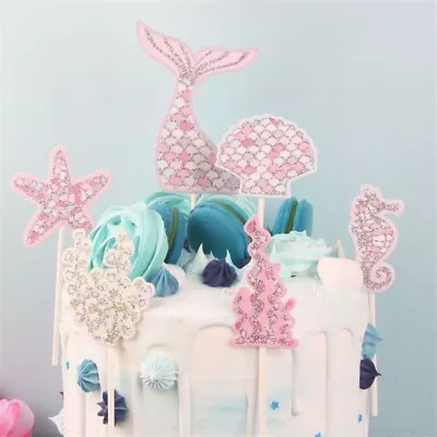 6pc Mermaid Tail/ Sea Horse/starfish… Birthday Cake Topper Cake Decoration • £4.50