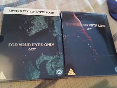 For Your Eyes Only & From Russia With Love. Bond. Blu-Ray Steelbooks Region Free • £20