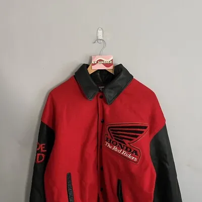 Men's Honda The Red Riders Varsity Racing Jacket Size XL • £160