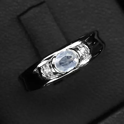 Ravishing Conflower Blue Sapphire Oval 0.40Ct 925 Sterling Silver Handmade Rings • $14.99