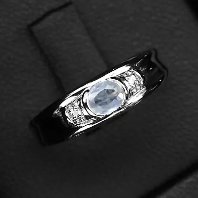 Ravishing Light Blue Sapphire Oval 0.40Ct 925 Sterling Silver Handmade Rings • $0.99