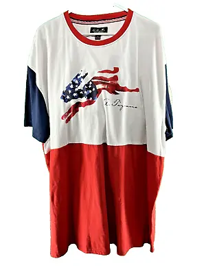 RARE - MENS' 5X  A.TIZIANO Premium Menswear T-Shirt - RED WHITE & BLUE W/STARS! • $29.99