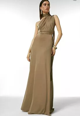 Karen Millen Multiway Slinky Jersey Maxi Dress Size 20 • £28.99