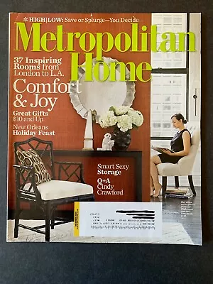 Metropolitan Home Magazine December 2009 2000's Lifestyle Recipes Ads • $13.99