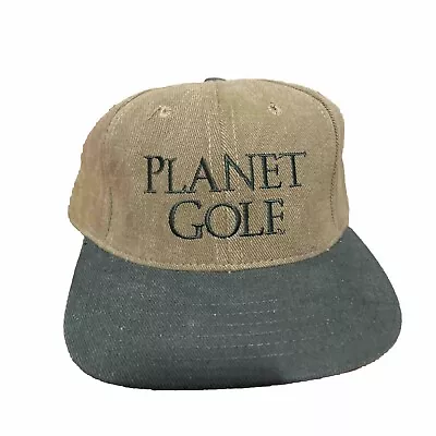 Vintage Planet Golf Hat Cap Strapback Green Space PGA Made In USA 90s • $12.99