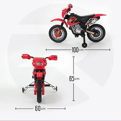 RiiRoo Kids Ride On Motocross Bike Scrambler Motorbike Electric 6V Battery Power • £79