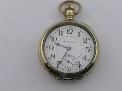 Vintage Hampden Pocket Watch Grade 109 15j 16s 52mm 1917 • $70