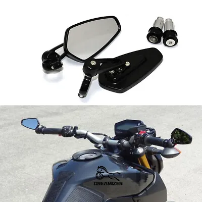 New Black Aluminum Bar End Rear View Side Mirrors For Yamaha YZF 600 R1 R6 R6S • $27.49