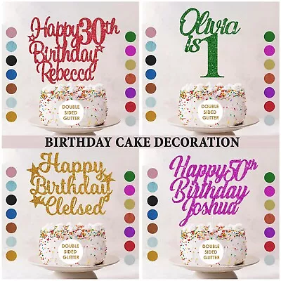 Personalised Birthday Cake Topper Any Age Any Name 15th 18th 21st 25th 30th 40th • £2.63